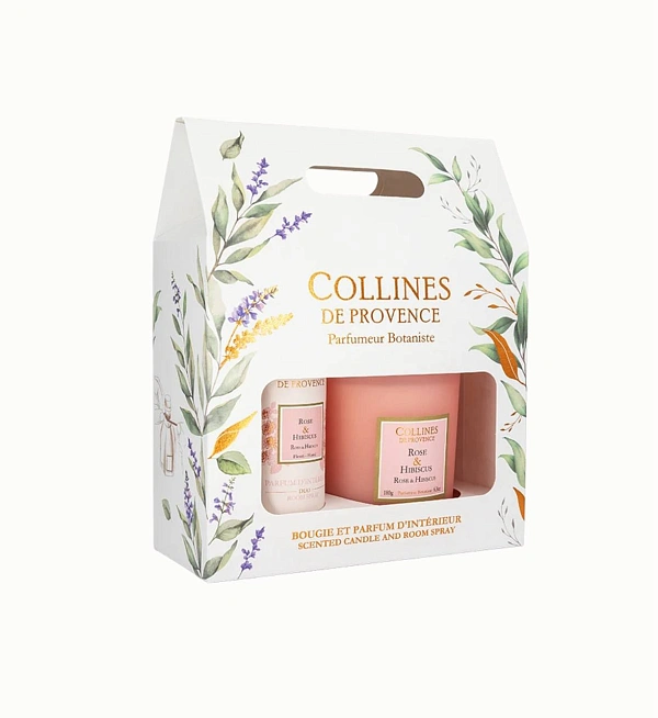 Duos Parfumes подарочный набор Rose and Hibiscus спрей 100мл и свеча 180г